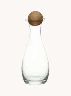 Set olio e aceto in vetro soffiato con tappi in legno Nature 2 pz