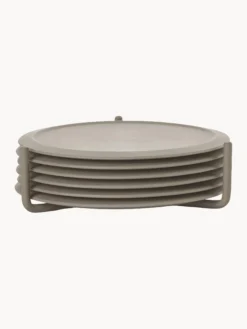 Sottobicchieri in silicone con supporto Plain 6 pz