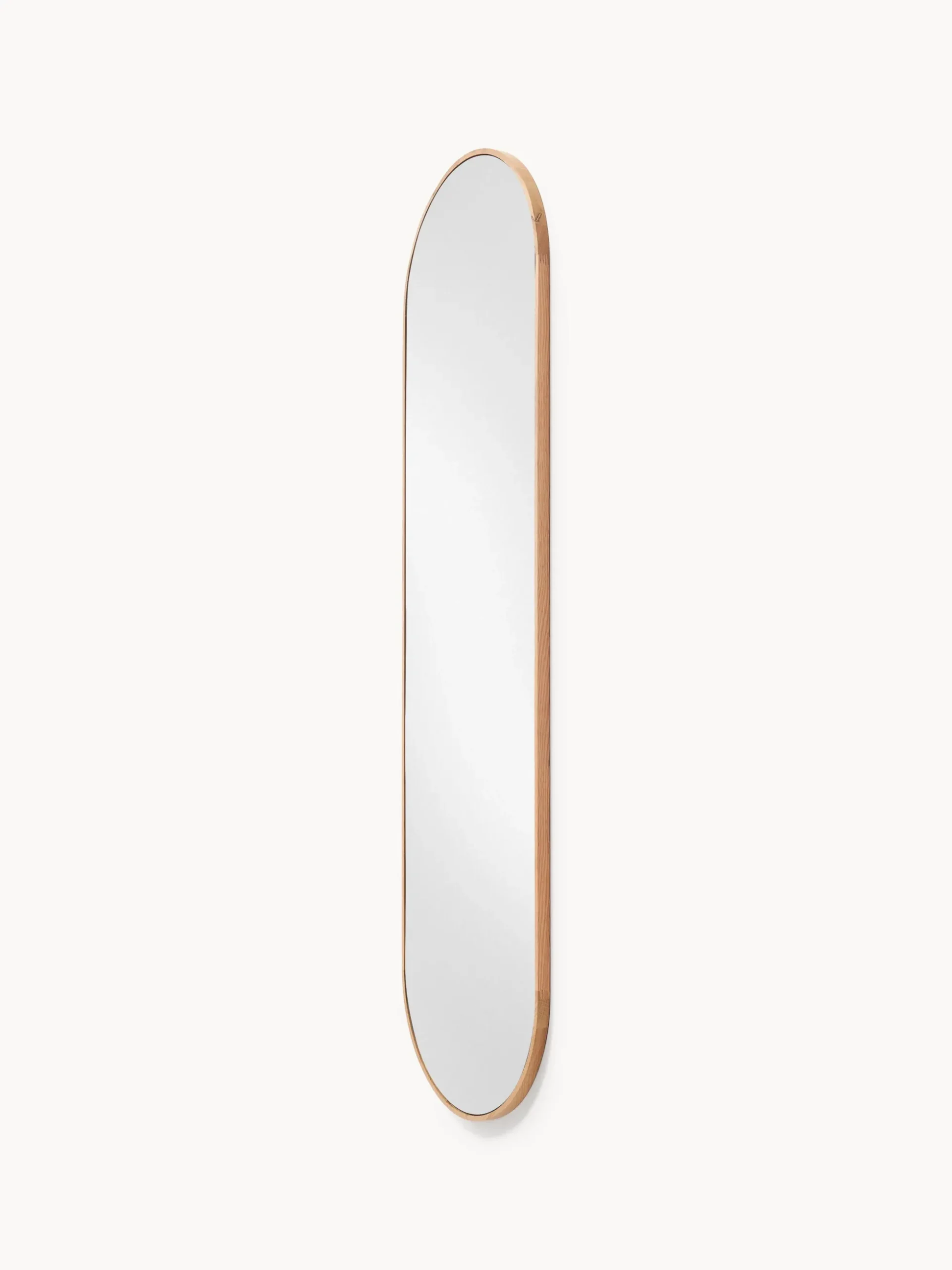 Specchio a figura intera ovale con cornice in legno di quercia Avery