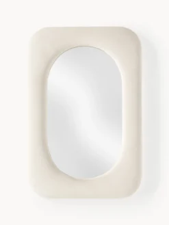 Specchio da parete con cornice in velluto Zola