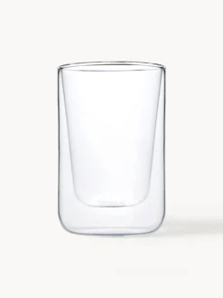 Tazze caffè in vetro a doppia parete Nero 2 pz