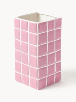 Vaso di design effetto piastrellato Tile, alt. 21 cm