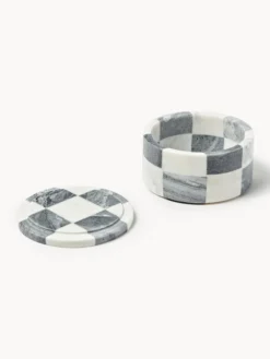 Westwing | Crosby Studios, Portagioie in marmo con coperchio Carreaux